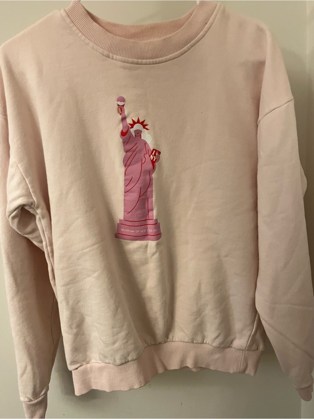 NYC Museum of Ice Cream Official Crewneck Hoodie Pastel Pink